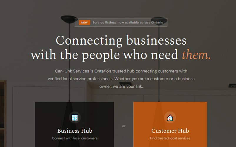 Homepage of Can-Link Services